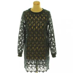 H&M sötétkék csipke ruha