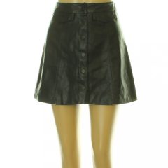 Divided fekete műbőr szoknya