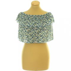 Topshop virágmintás kék top