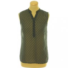 Mintás fekete muszlin felső