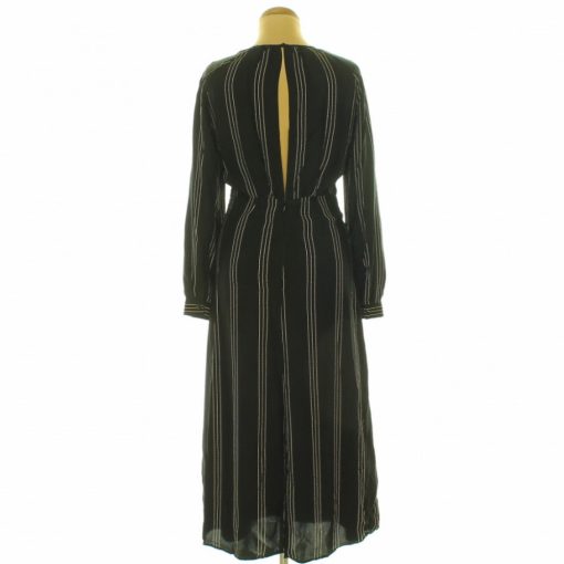 H&M csíkos fekete szatén ruha