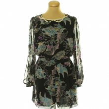 Miss Selfridge mintás fekete overál