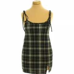 Shein kockás fekete miniruha