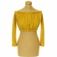 New Look díszgombos sárga top