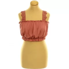 Primark mályva színű csipke pántos top