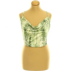 Shein kígyóbőr mintás zöld top