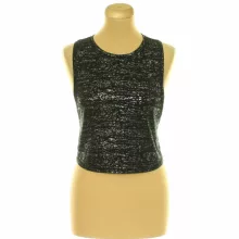 Forever21 ezüstmintás fekete felső