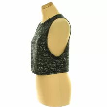 Forever21 ezüstmintás fekete felső