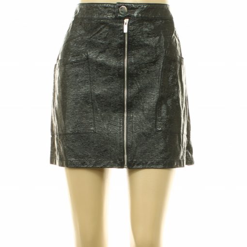 F&F fekete lakk szoknya