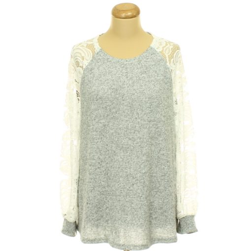 Shein csipkés kötött pulóver