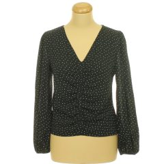 Peacocks pöttyös fekete blúz