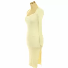 Shein krémszínű bordáskötött ruha