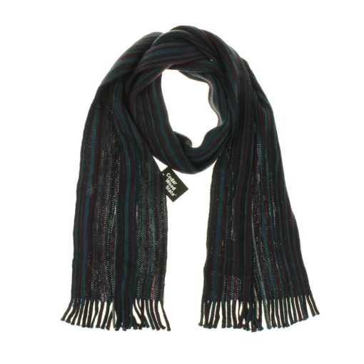 Cedarwood csíkos kötött férfi sál