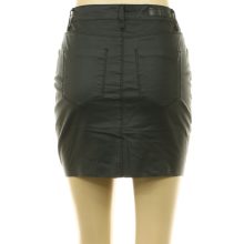 Fishbone fekete bőrhatású miniszoknya