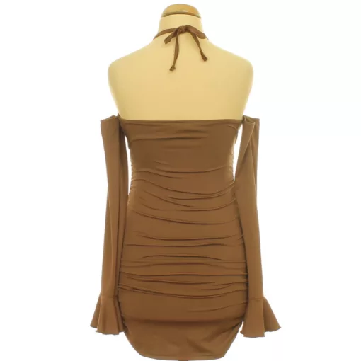 Shein ráncolt barna miniruha