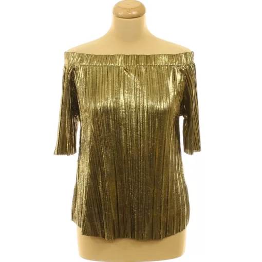 River Island pliszírozott aranyszínű felső