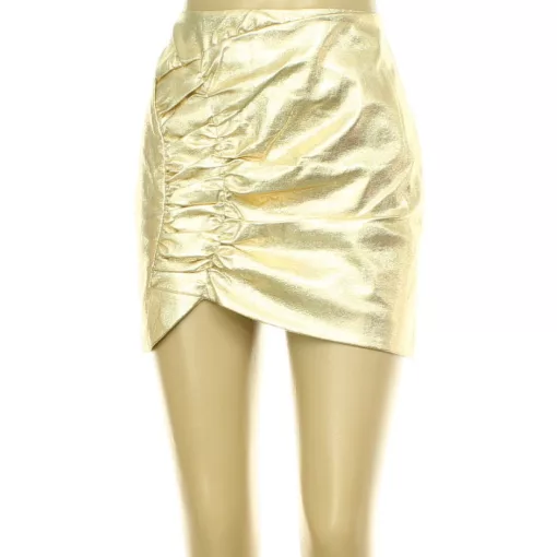 River Island aranyszínű  ráncolt szoknya