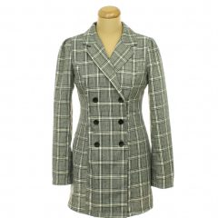 Shein kockás szürke blézer