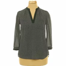 H&M mintás fekete blúz