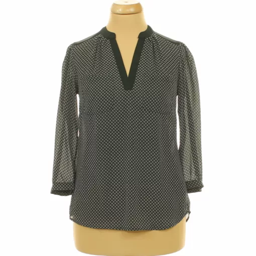 H&M mintás fekete blúz