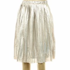 Pliszírozott ezüstcsillámos szoknya