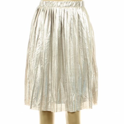 Pliszírozott ezüstcsillámos szoknya