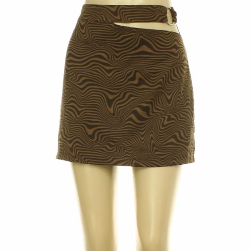 H&M mintás barna miniszoknya