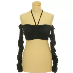 Shein ráncolt fekete top