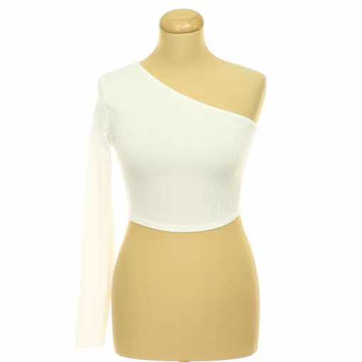 Boohoo félvállas fehér top