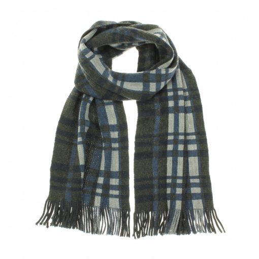 Kockás kötött férfi sál
