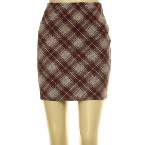 New Look bordó kockás szoknya