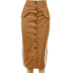 H&M gombos barna műbőr szoknya