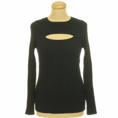 Papaya fekete bordáskötött pulóver