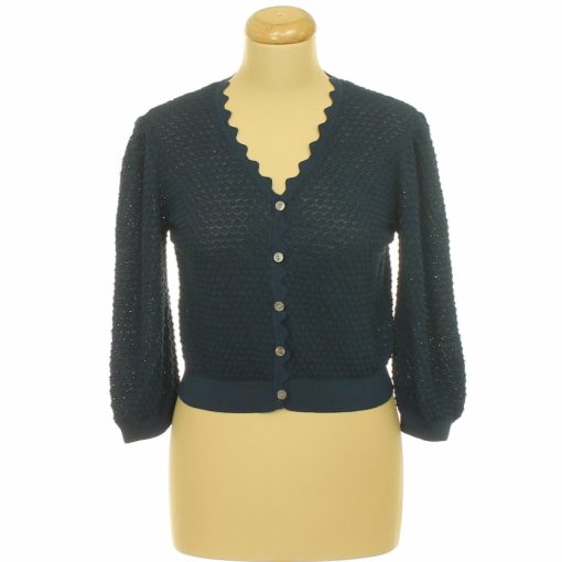 Apricot sötétkék kötött kardigán