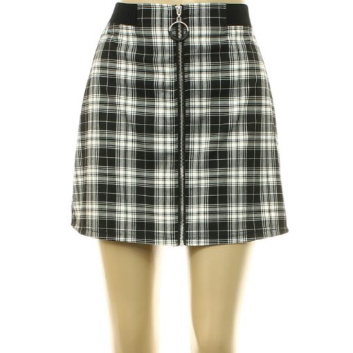 Fishbone fekete-fehér kockás szoknya