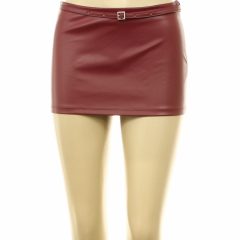 Shein bordó műbőr miniszoknya