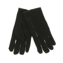 Fekete polár kesztyű cipzáras zsebbel