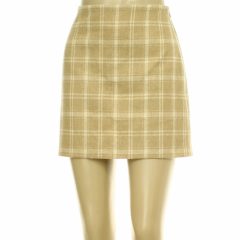 Paris Ateiler kockás barna gyapjúszövet szoknya