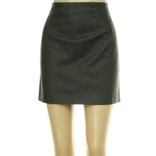 Topshop fekete műbőr szoknya