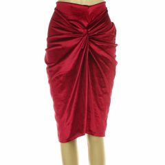 Boohoo csavart piros bársony szoknya