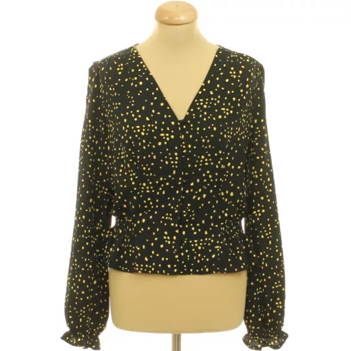 Topshop mintás fekete blúz