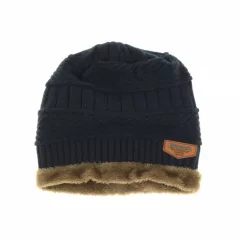 Kék kötött-microfleece sapka