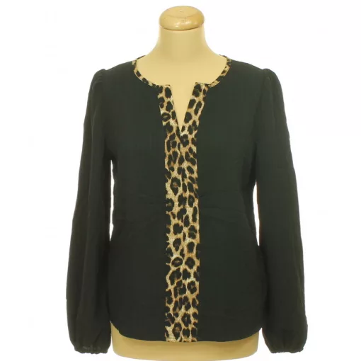 Shein leopárdmintás fekete felső