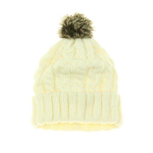 H&M krémszínű kötött sapka polárbéléssel
