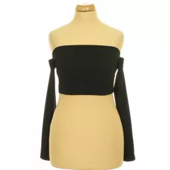 Shein bordázott fekete top