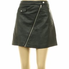 Divided fekete műbőr szoknya