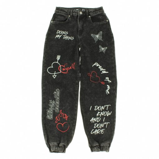 Fishbone mintás fekete farmer