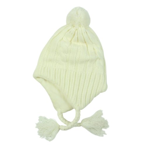 Topolino krémszínű kötött sapka polárbéléssel
