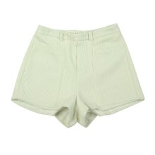 Bordázott krémszínű rövidnadrág