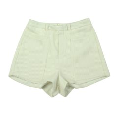 Bordázott krémszínű rövidnadrág